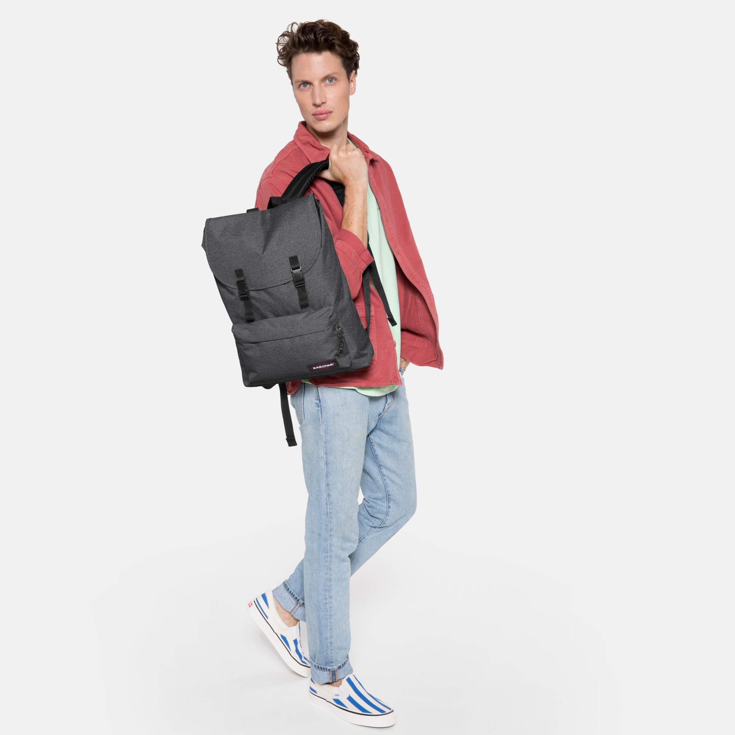 eastpak-london-rucksack-45-cm-21-l-black-denim-daypack-mit-hauptfach-und-vordert image 5