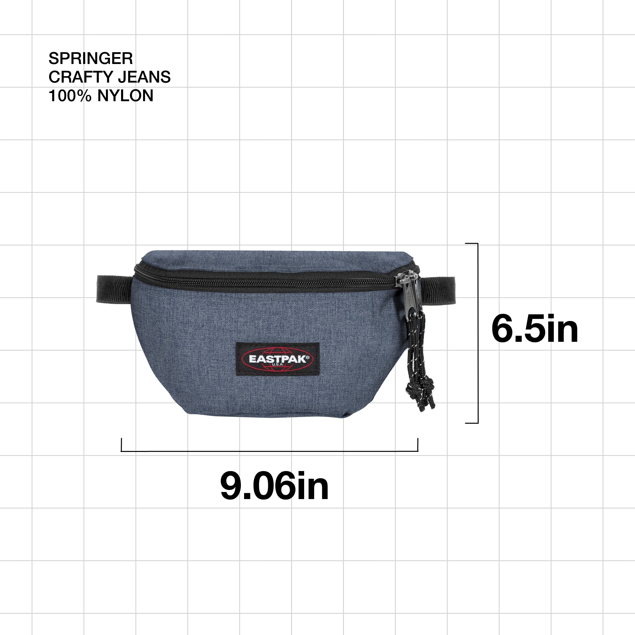 eastpak-springer-g-rteltasche-23-cm-2-l-crafty-jeans-blau-mit-frontfach-und-vers image 2