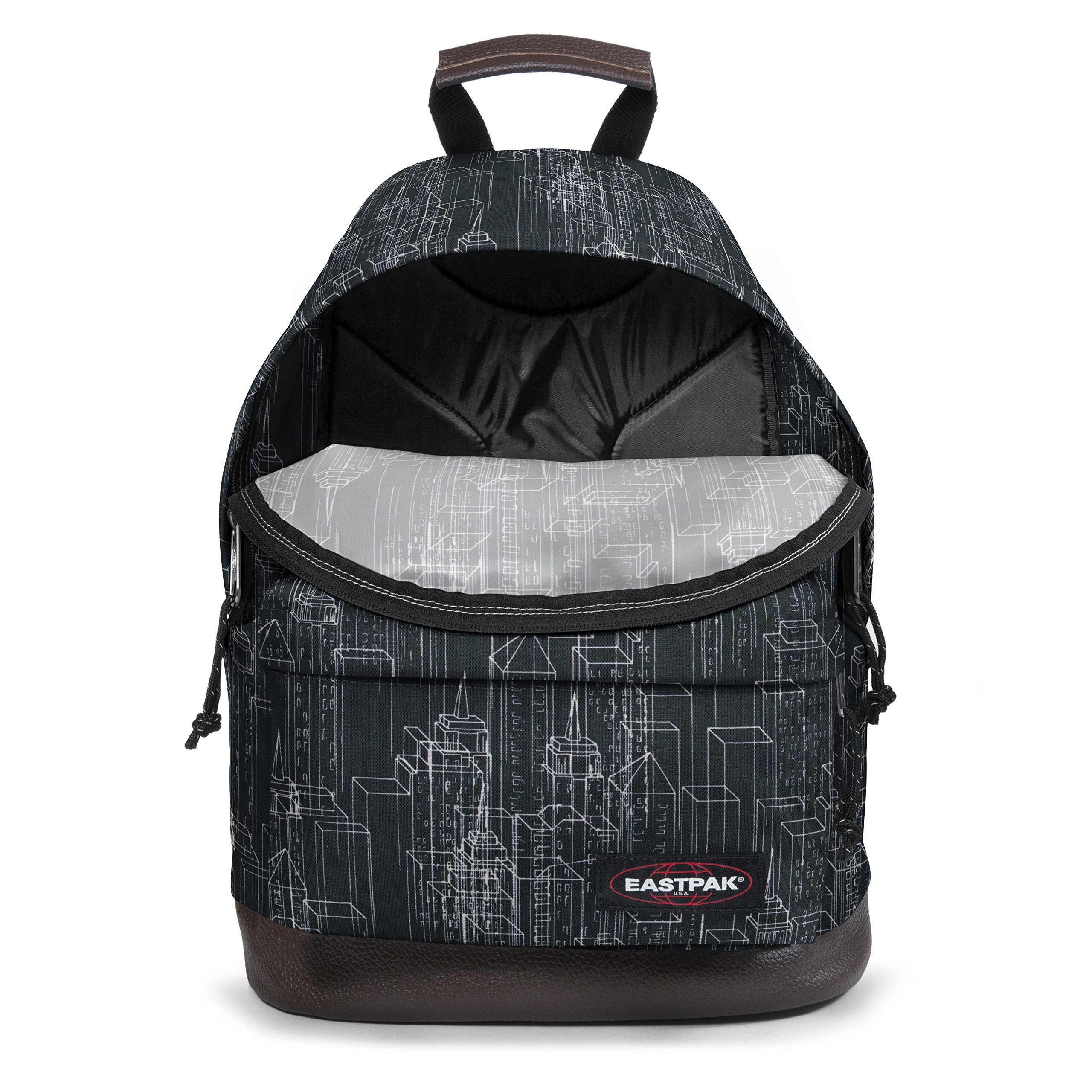 eastpak-wyoming-rucksack-24-l-40-cm-black-blocks-mit-lederunterteil-und-laptop-h image 3
