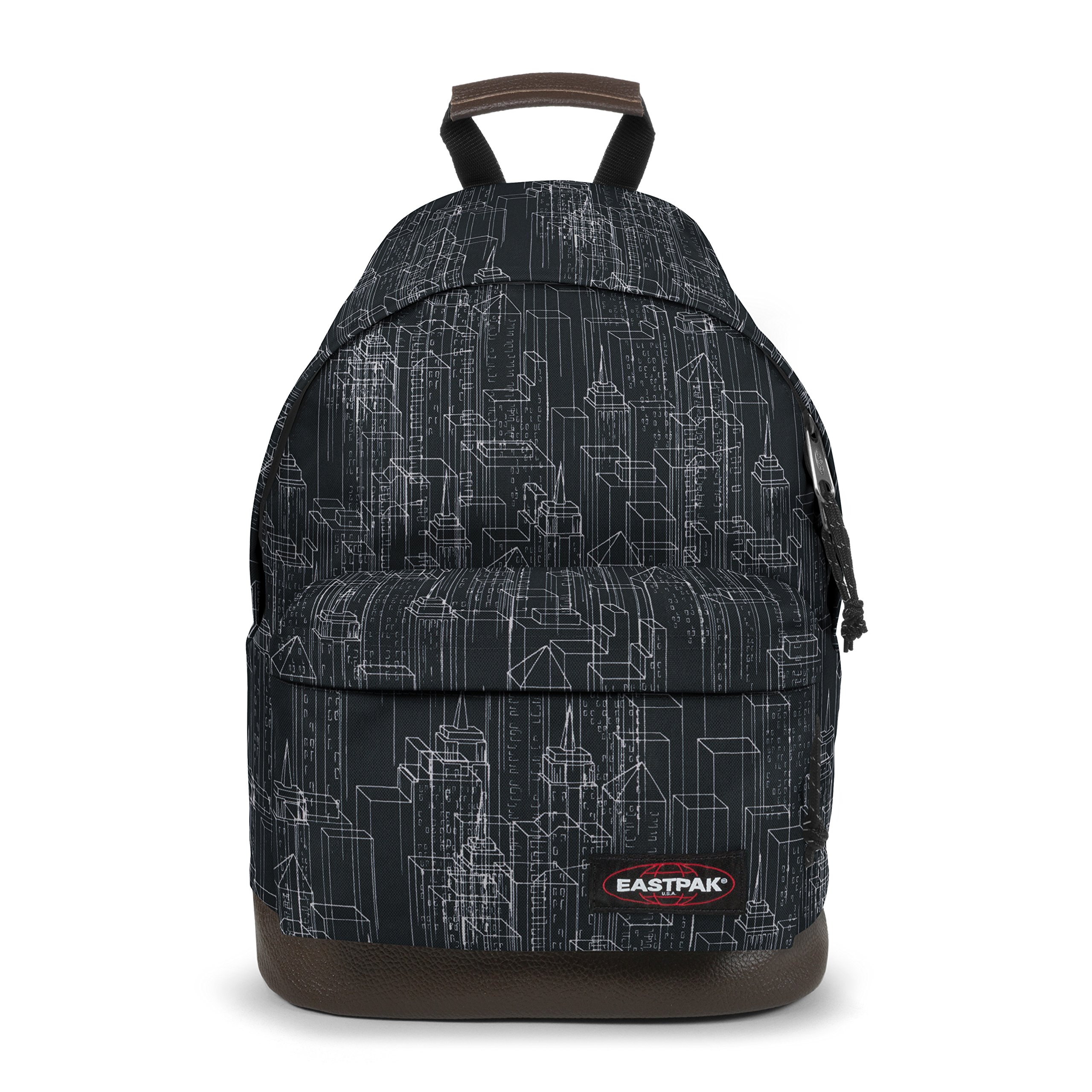 eastpak-wyoming-rucksack-24-l-40-cm-black-blocks-mit-lederunterteil-und-laptop-h image 1